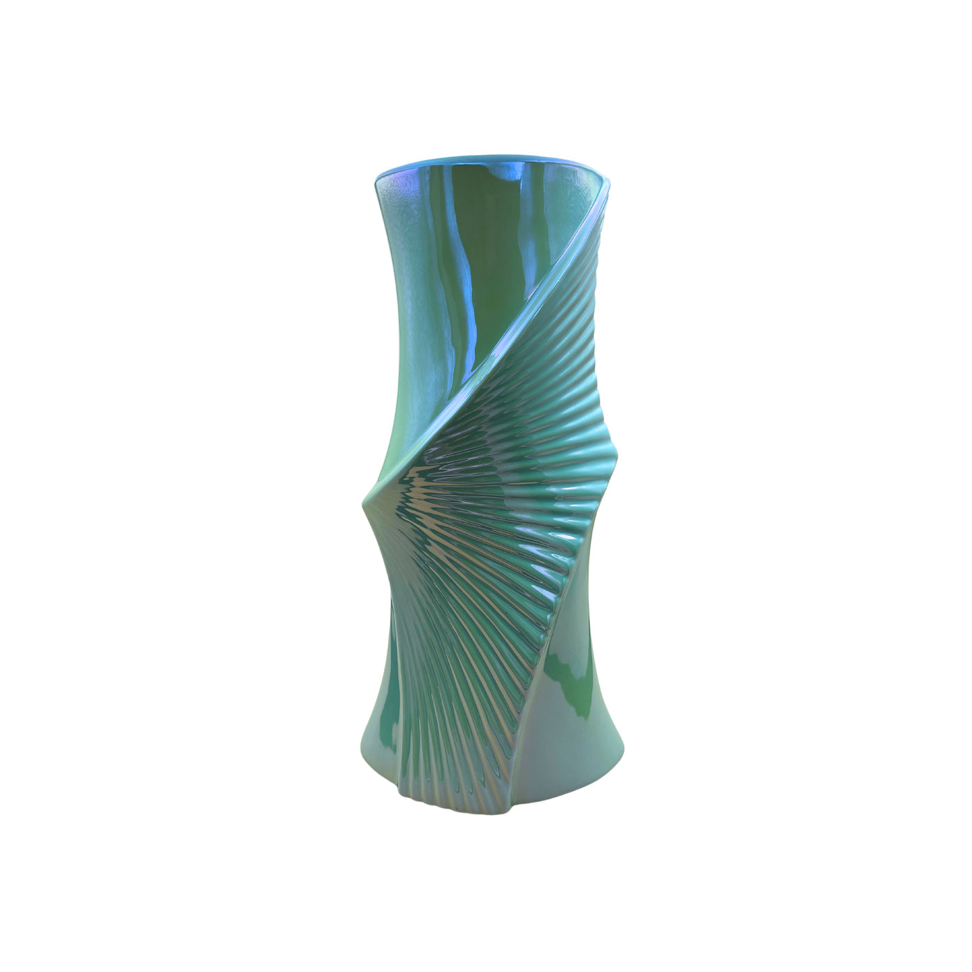 Vaso in ceramica perlato verde